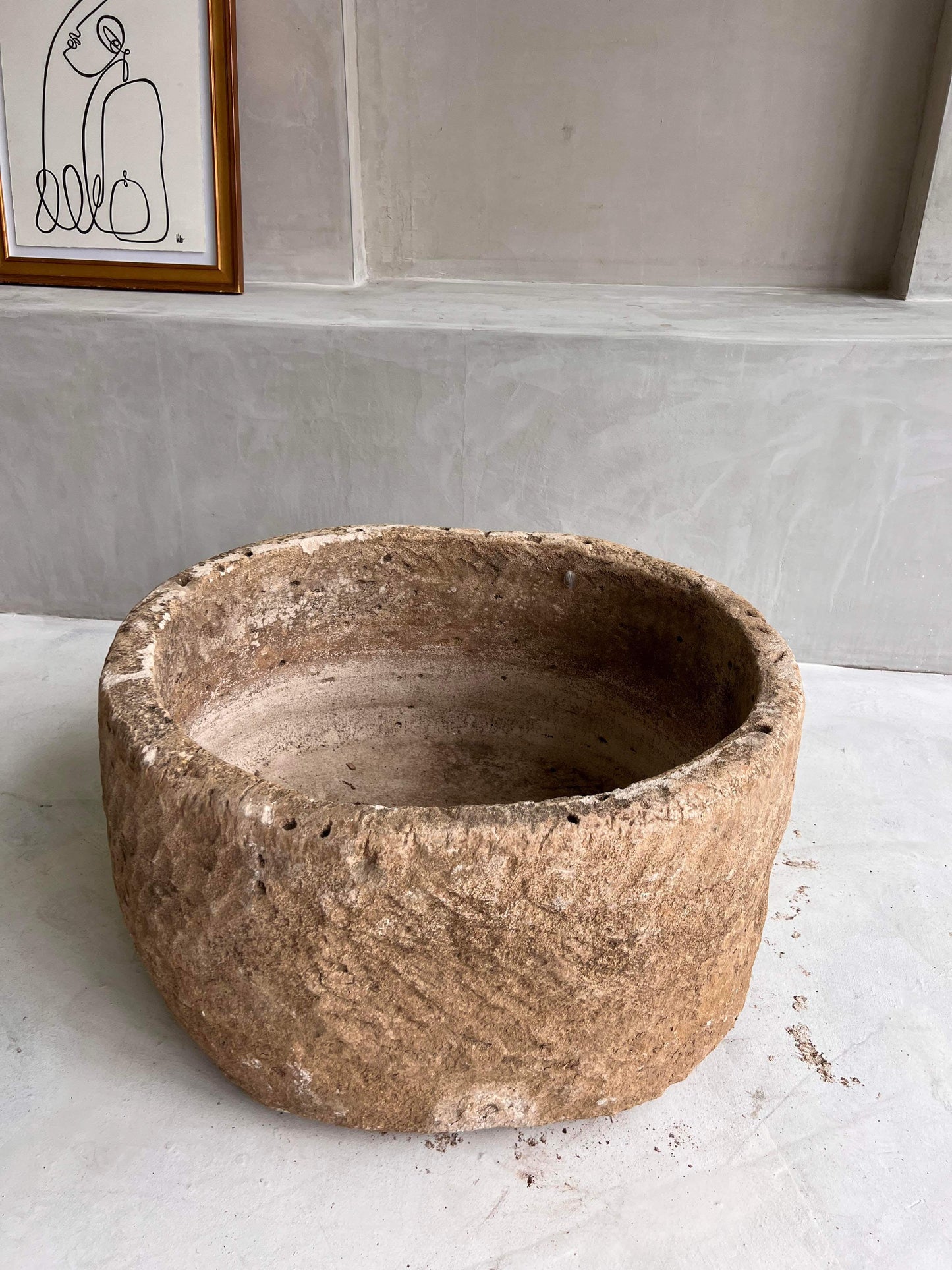 Brown Limestone Planter
