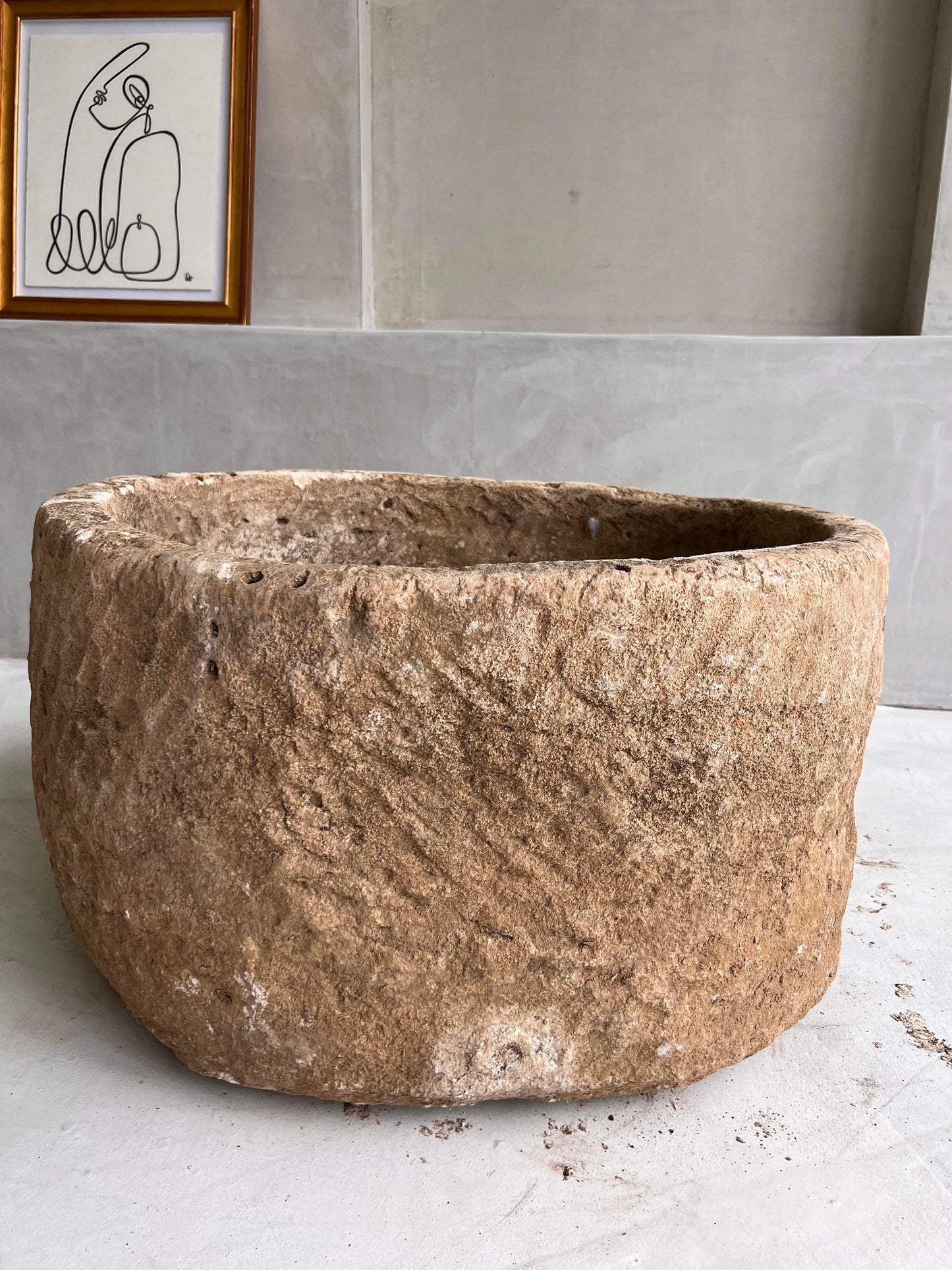 Brown Limestone Planter