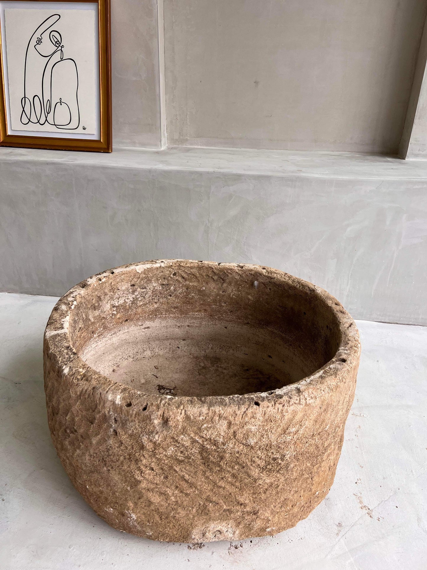Brown Limestone Planter