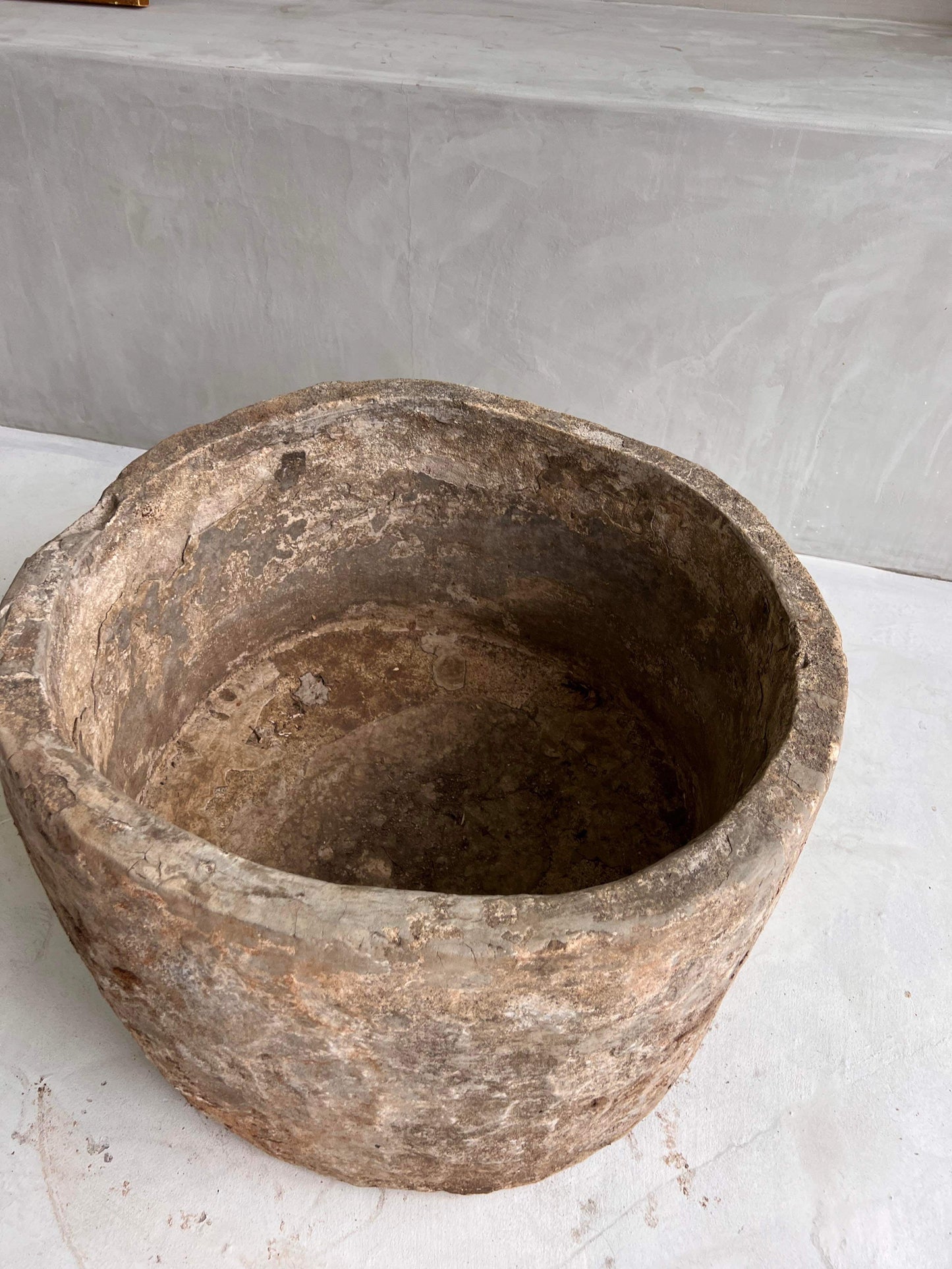 limestone planter pot interior by birk design