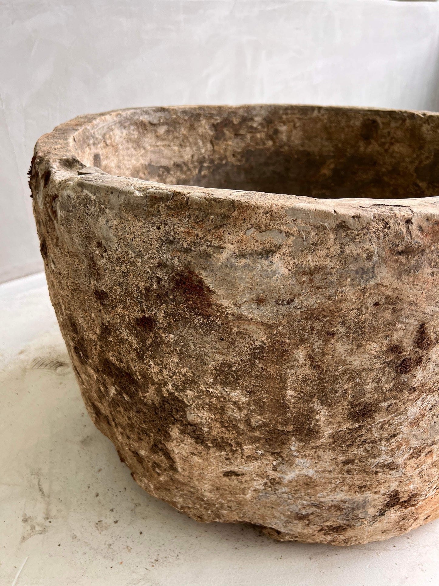 limestone planter pot interior by birk design