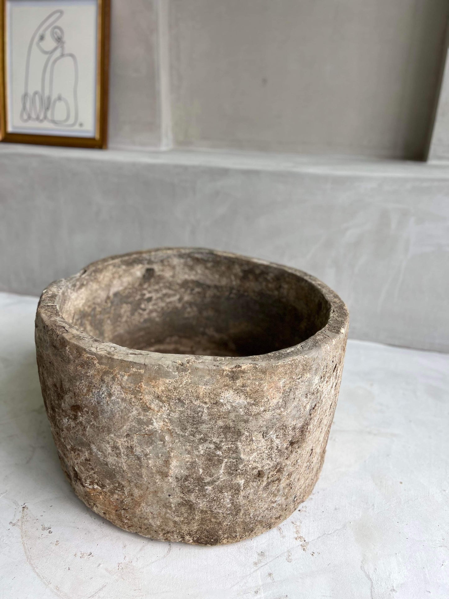 limestone planter pot interior by birk design