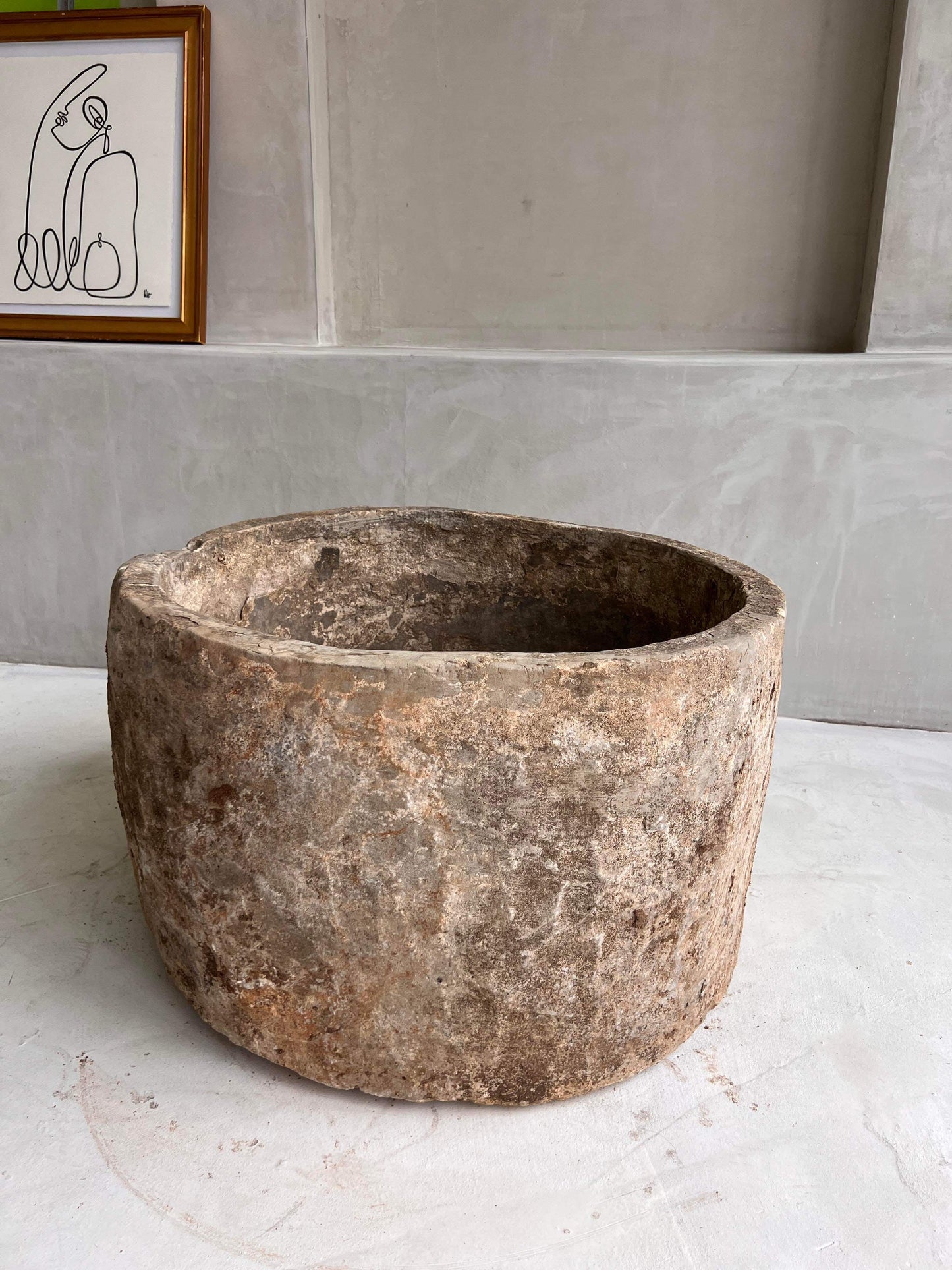 limestone planter pot interior by birk design