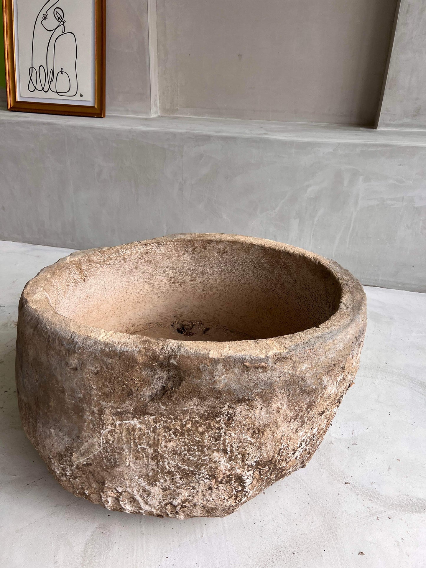 Brown Limestone Planter