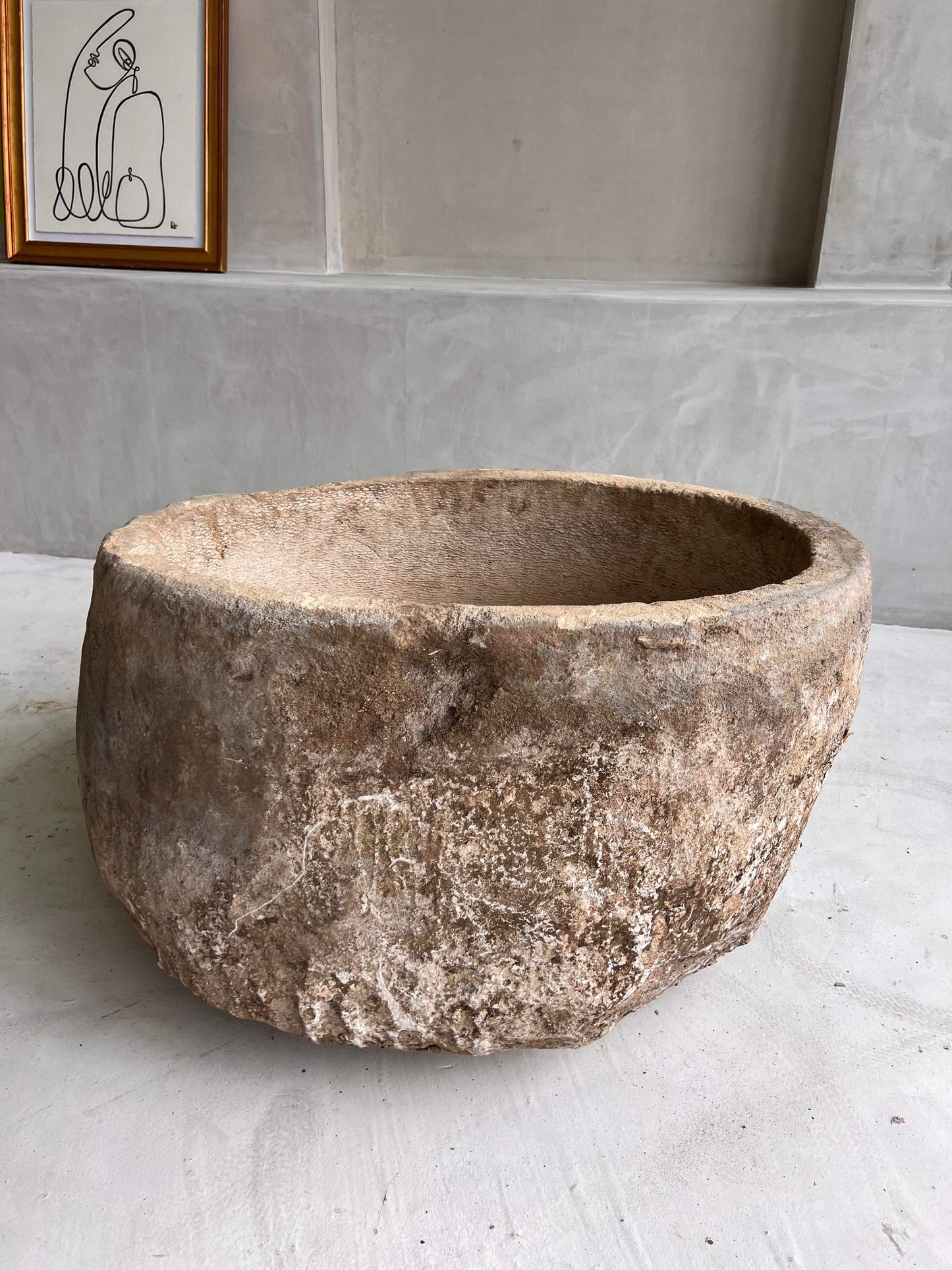 Brown Limestone Planter