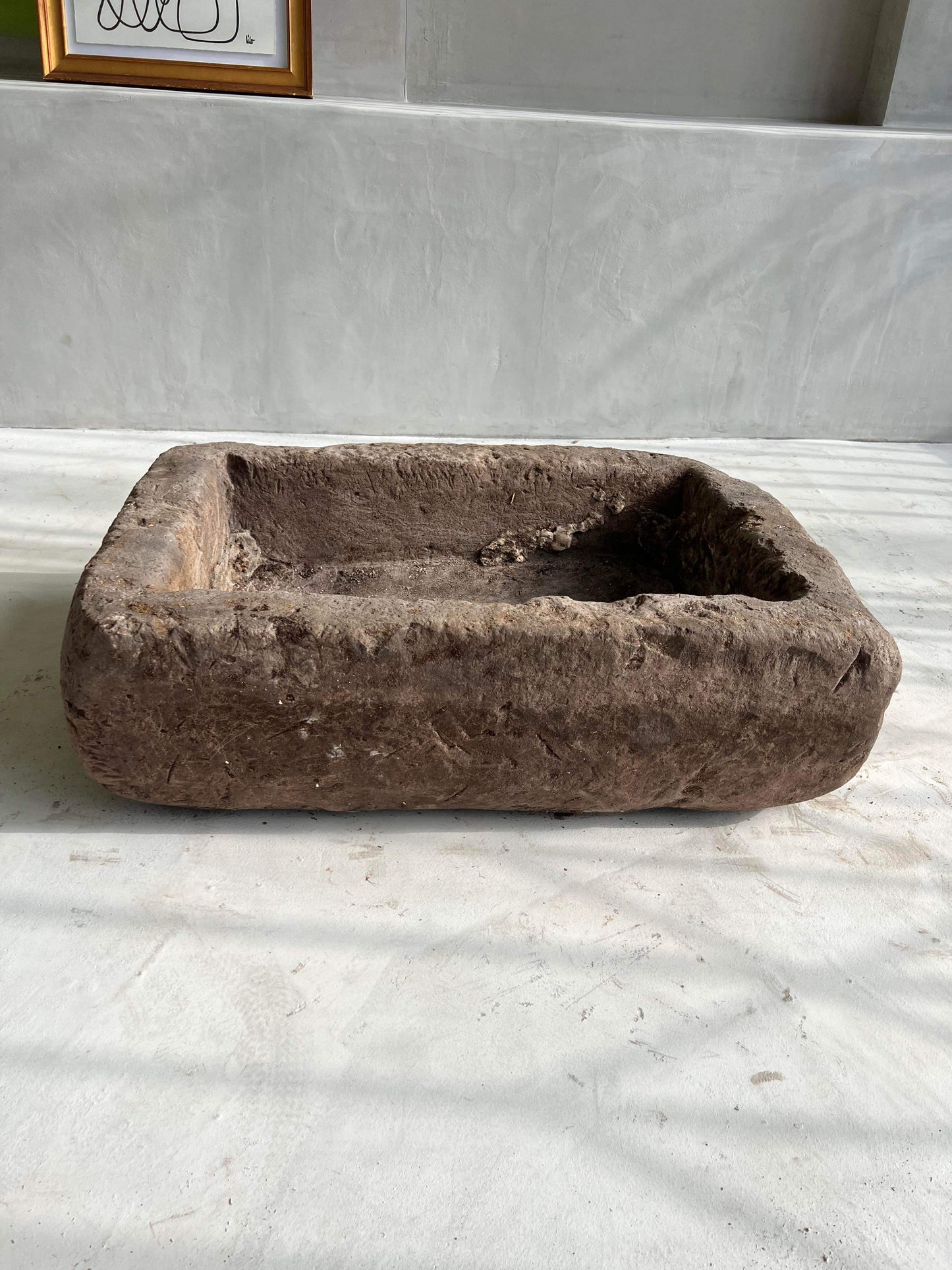 Unique antique limestone pot planter interior design by birk