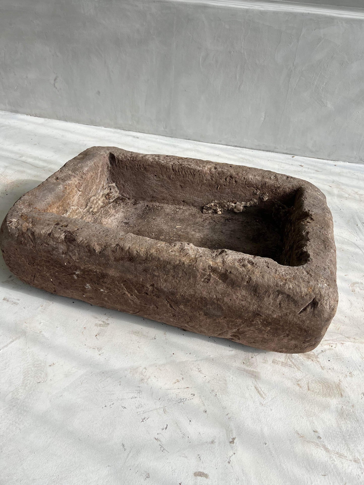 Unique antique limestone pot planter interior design by birk