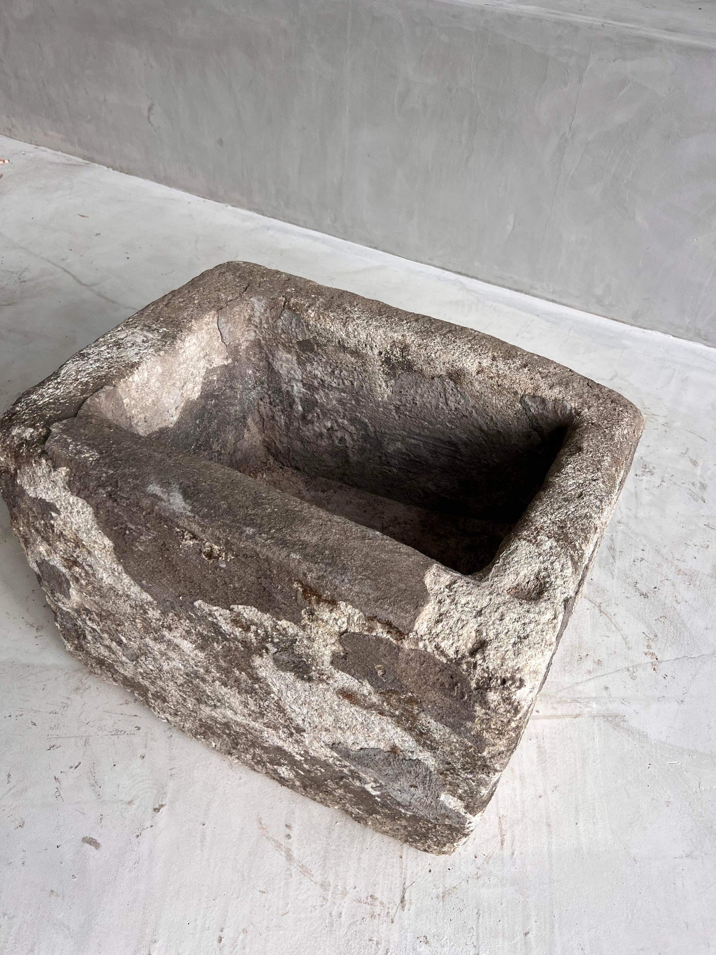 unique antique stone bowl planter limestone interior design by birk los angeles olive tree