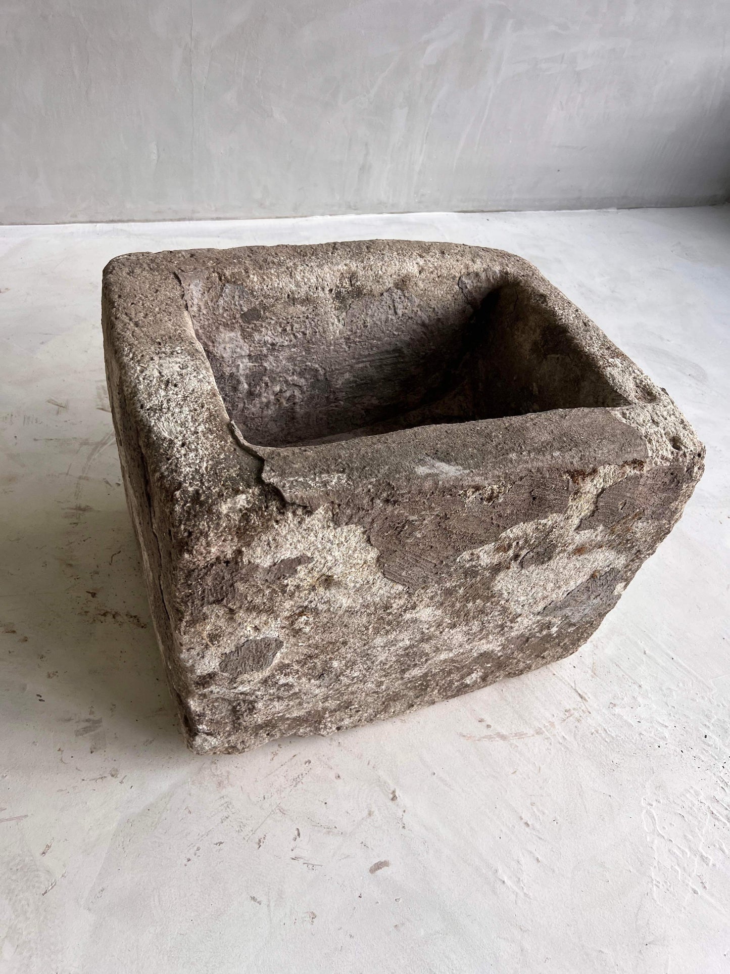 unique antique stone bowl planter limestone interior design by birk los angeles olive tree