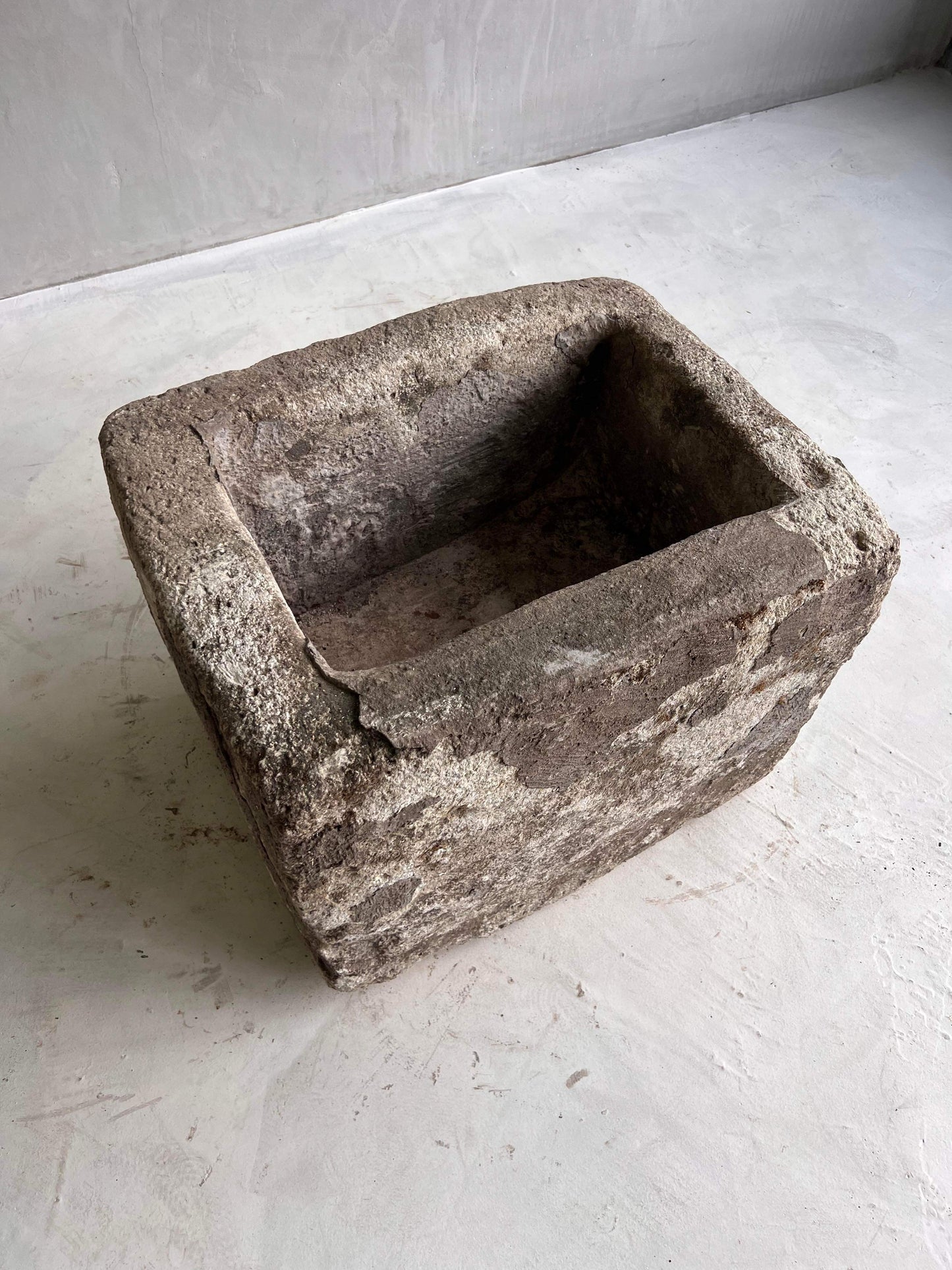 unique antique stone bowl planter limestone interior design by birk los angeles olive tree