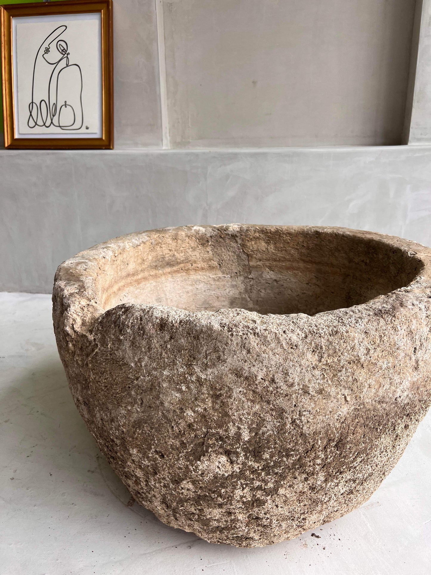 Limestone pllanter interior by birk design pot plant los angeles