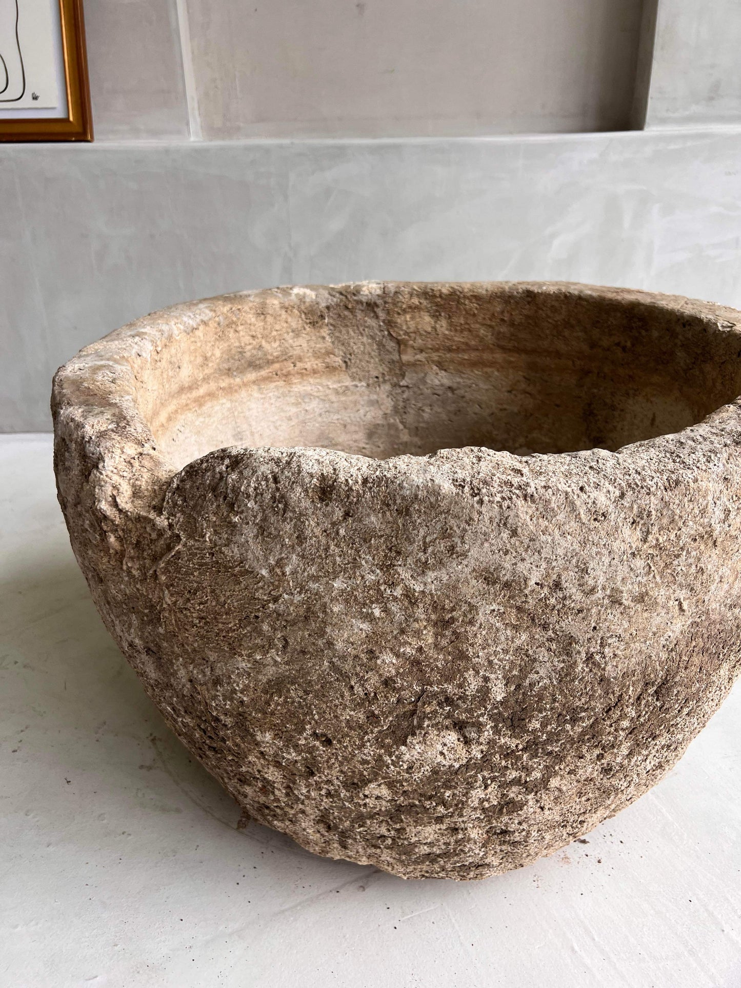 Limestone pllanter interior by birk design pot plant los angeles