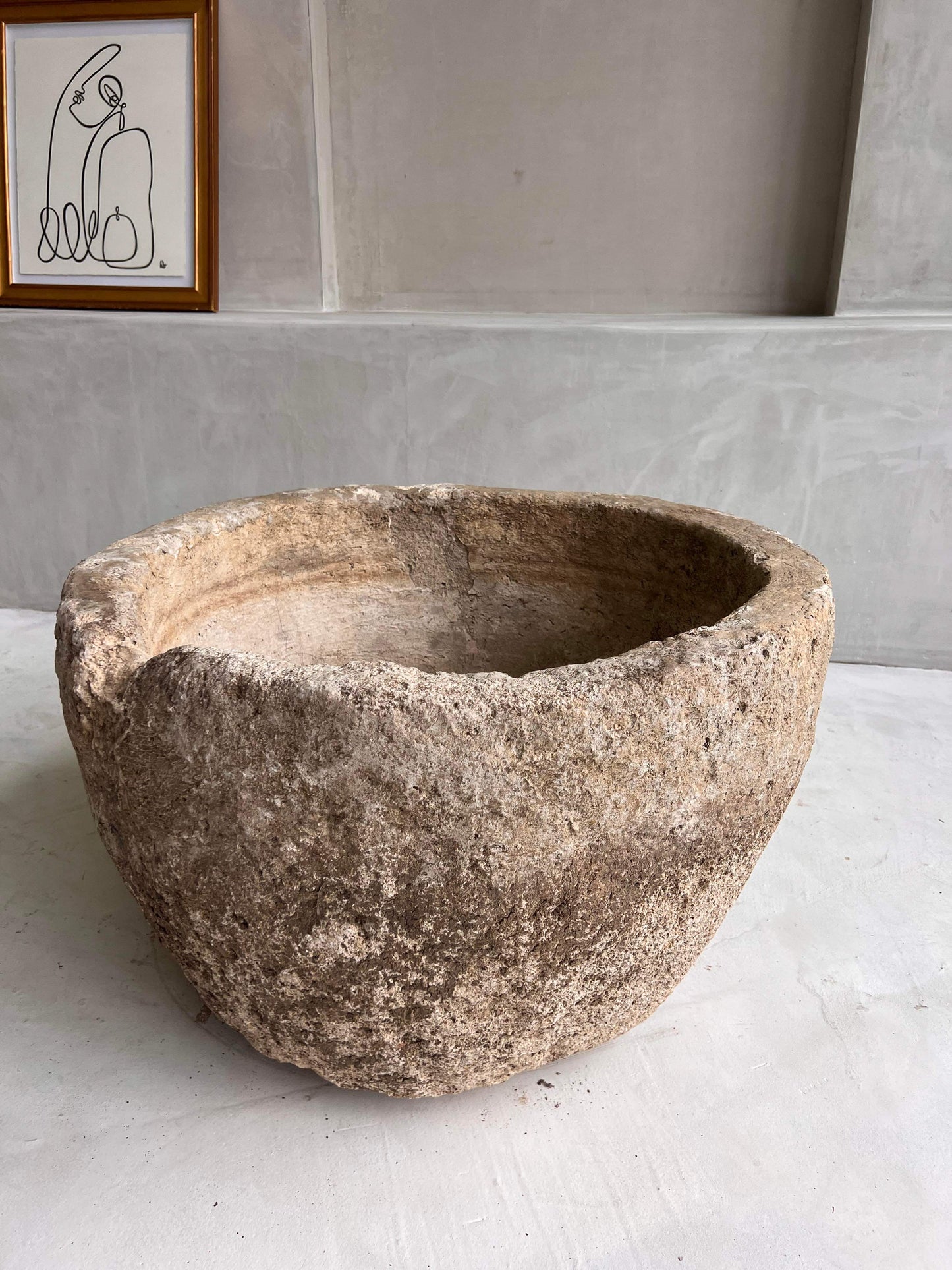 Limestone pllanter interior by birk design pot plant los angeles