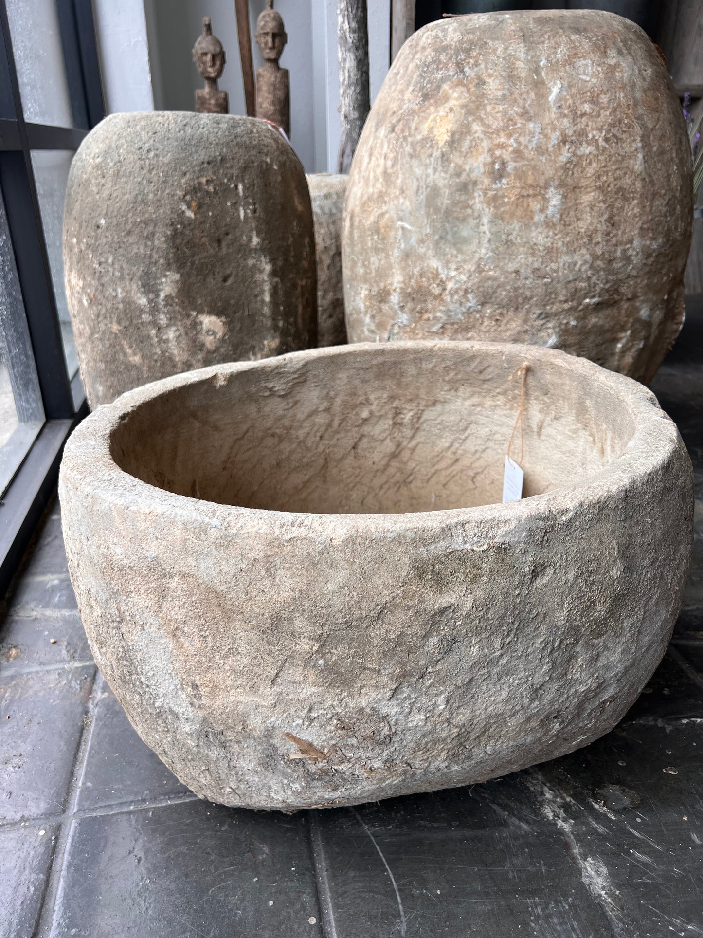 Small Lime Stone Pot