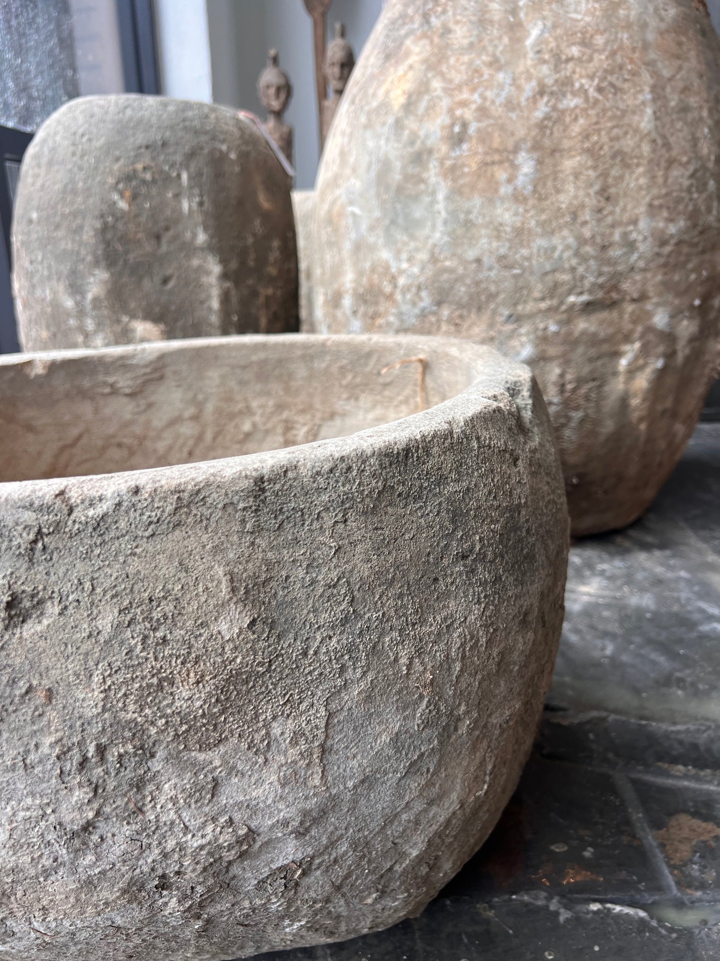 Small Lime Stone Pot