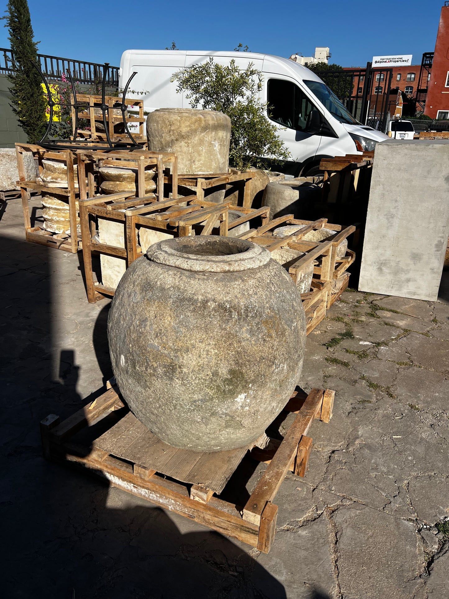 Limestone Pots, round shape, x-large