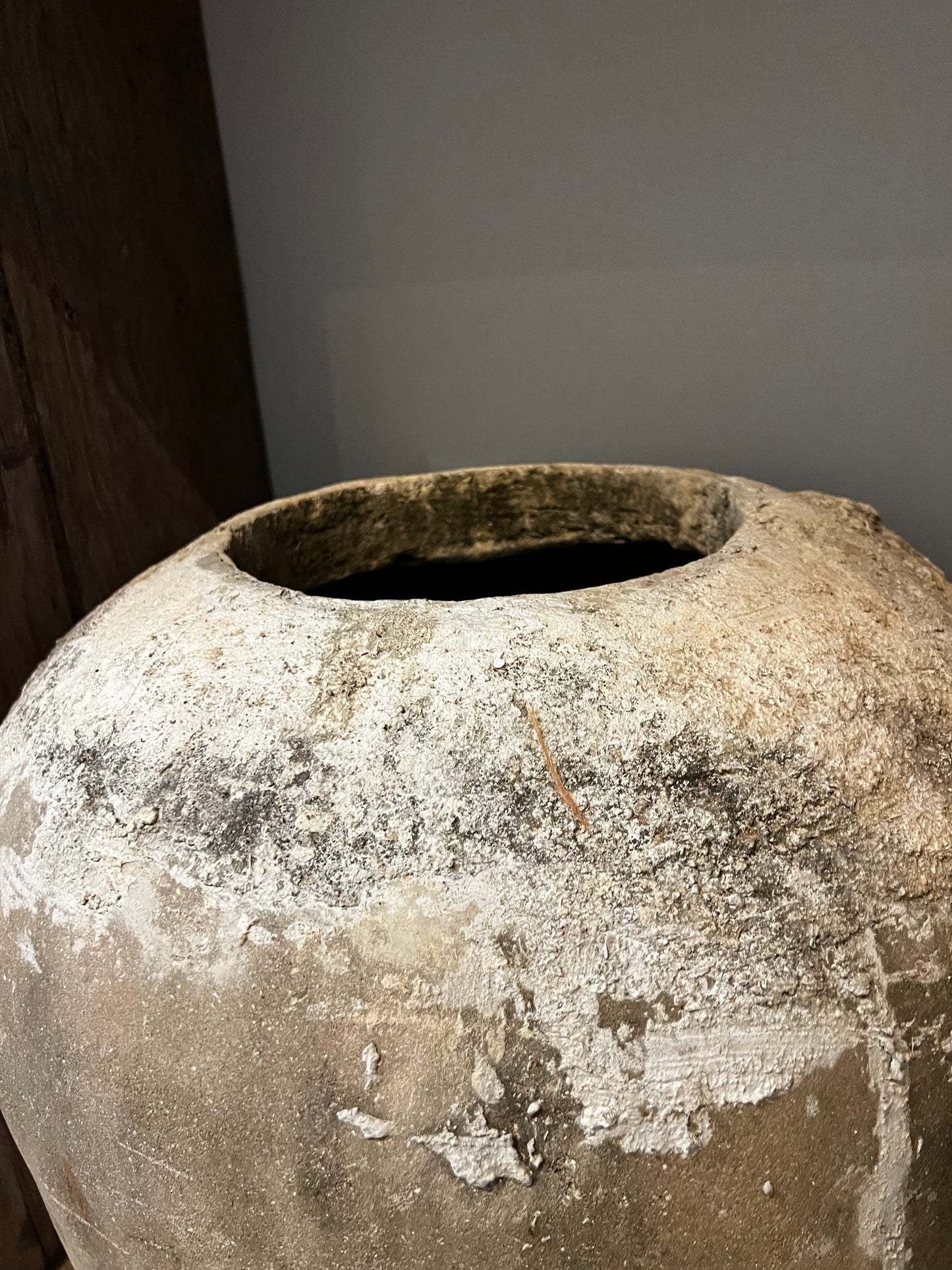 Cement Pot, brown, medium