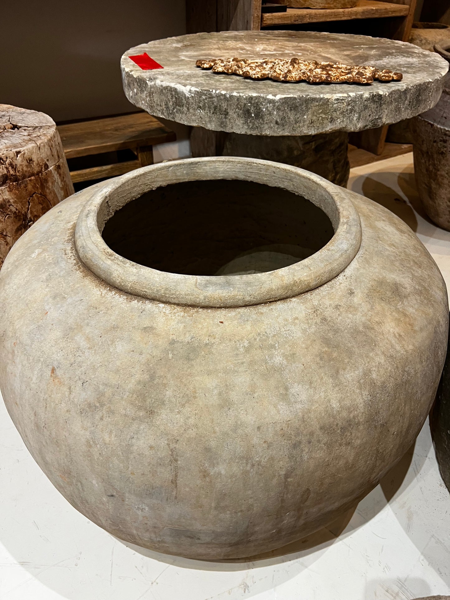 Mudari Pot, grey creme, medium