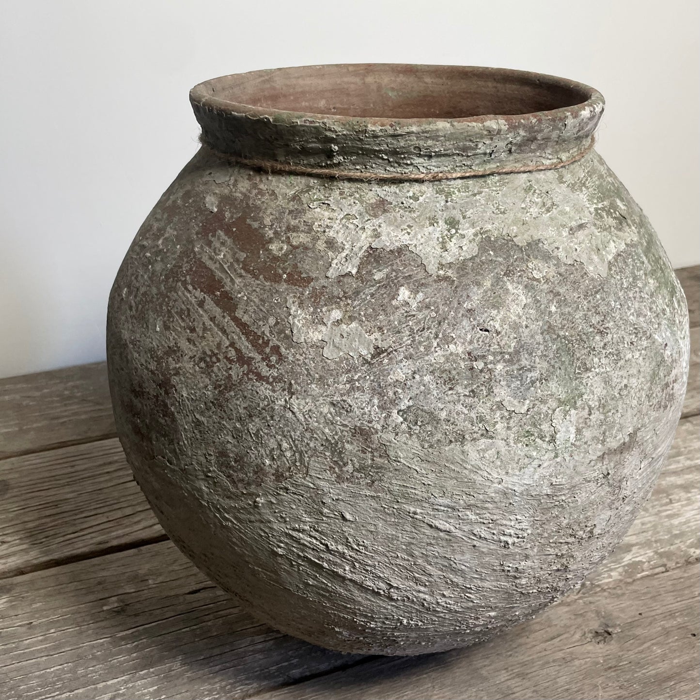 Green and Terracotta Java Clay Water Pot, Small