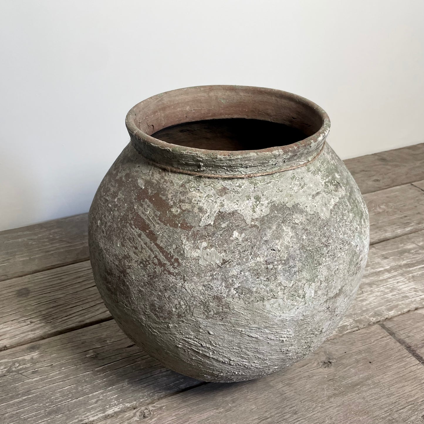 Green and Terracotta Java Clay Water Pot, Small