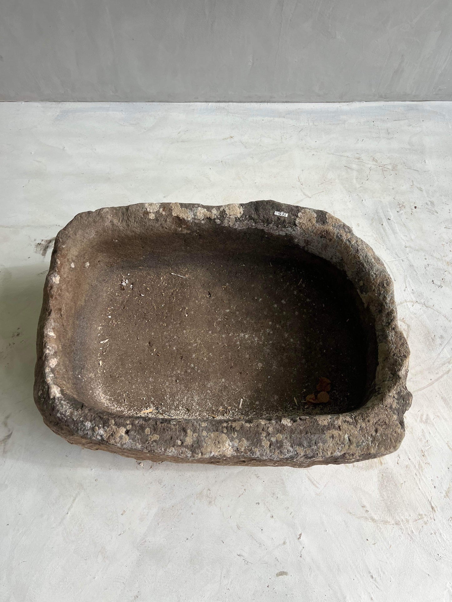 Rectangular Limestone Pot with Rounded Corners