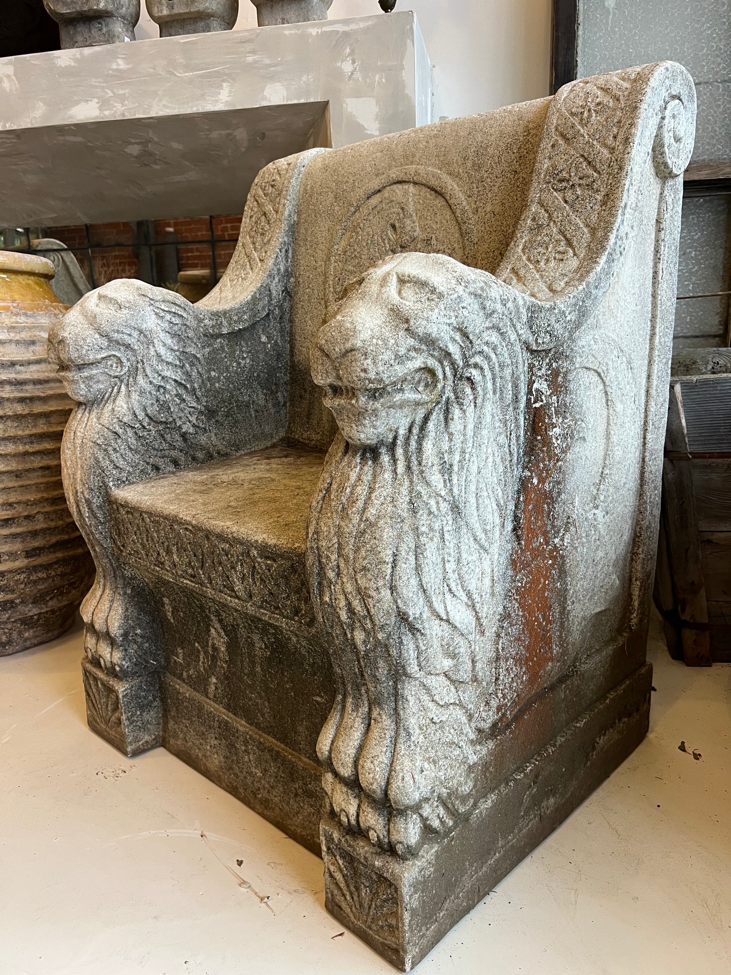 Garden Throne Chairs, cast stone