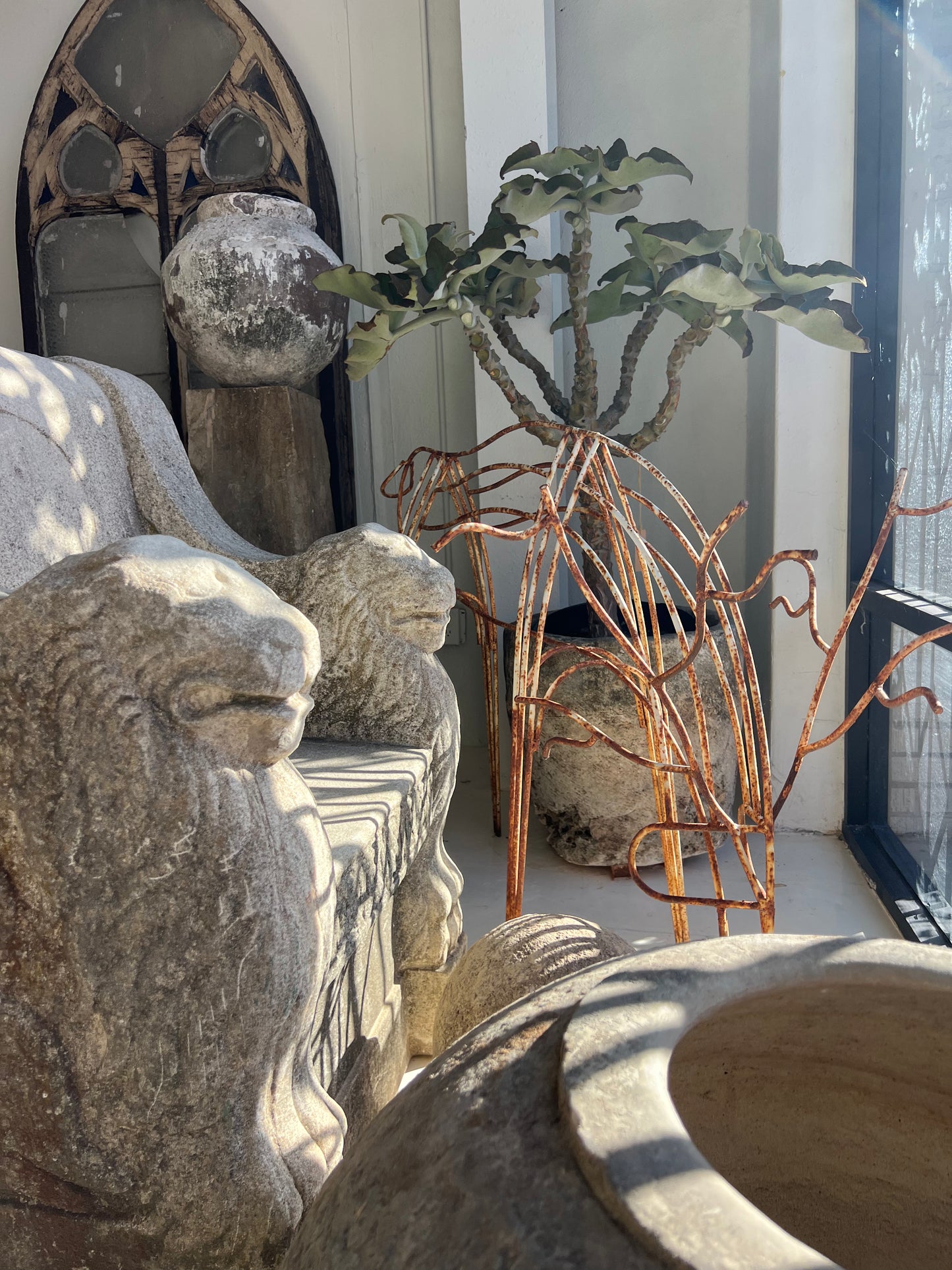 Garden Throne Chairs, cast stone