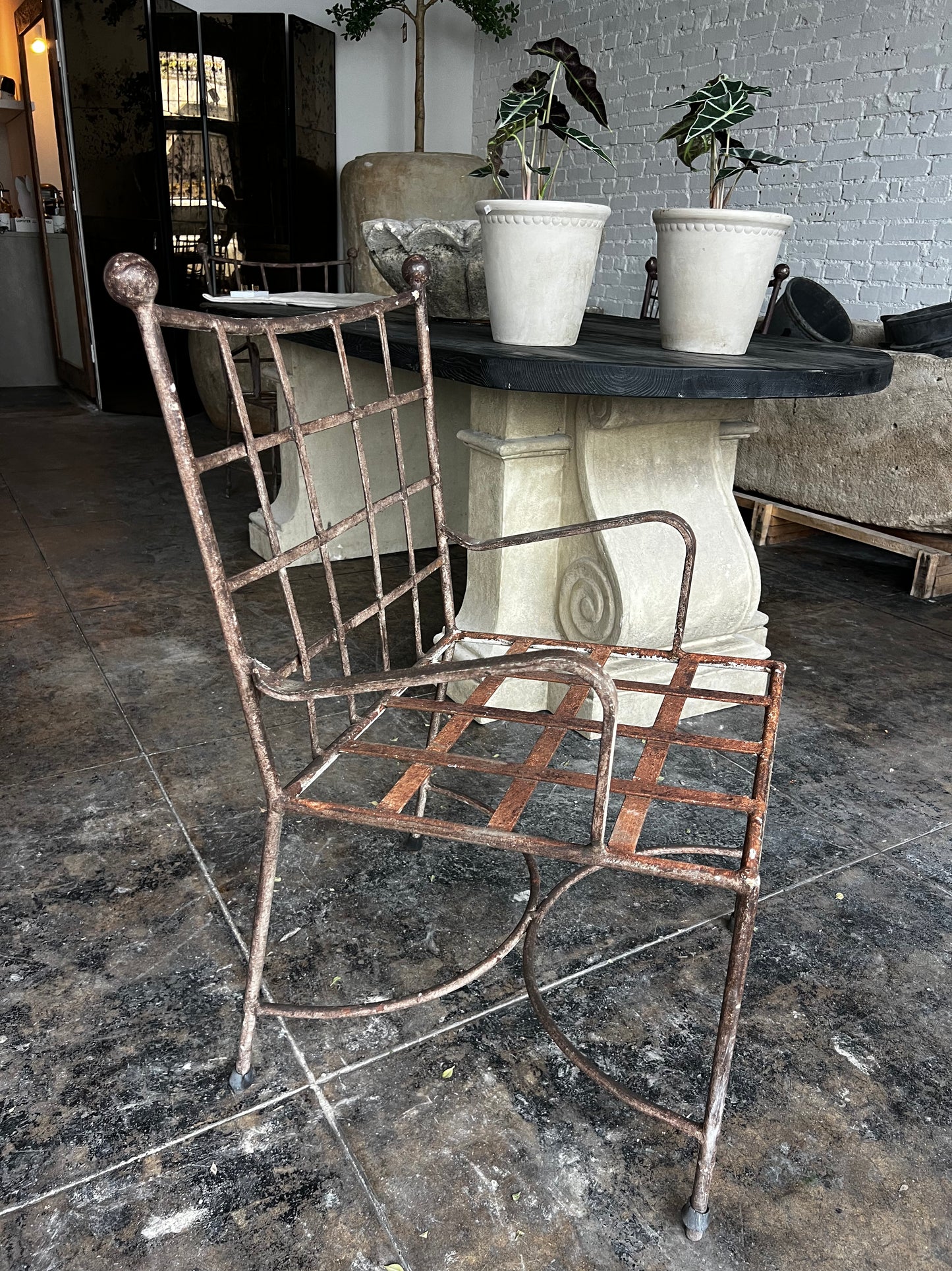Antique Iron dining Chairs ( set of 2 )  Cafe table chairs.