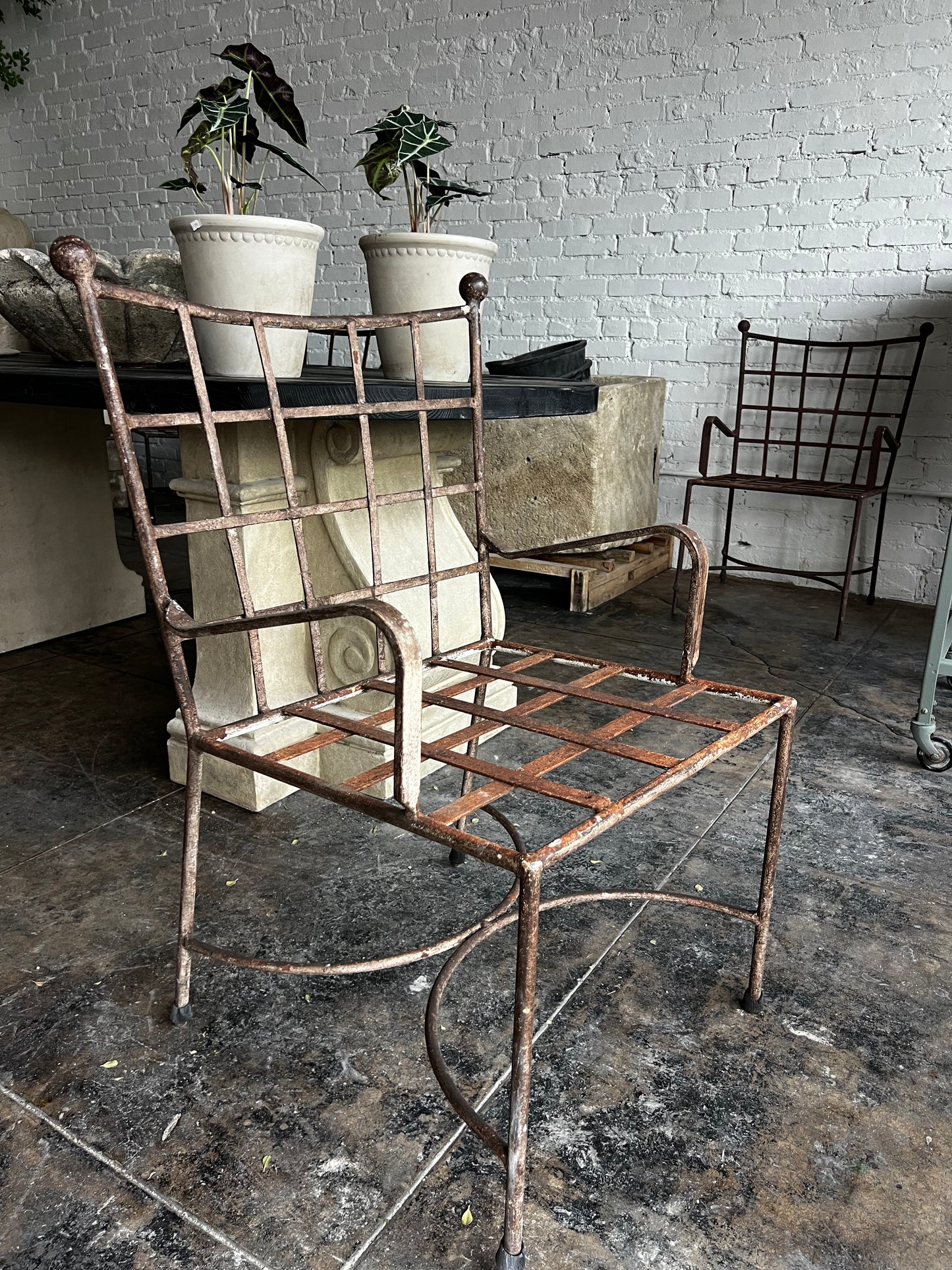 Antique Iron dining Chairs ( set of 2 )  Cafe table chairs.