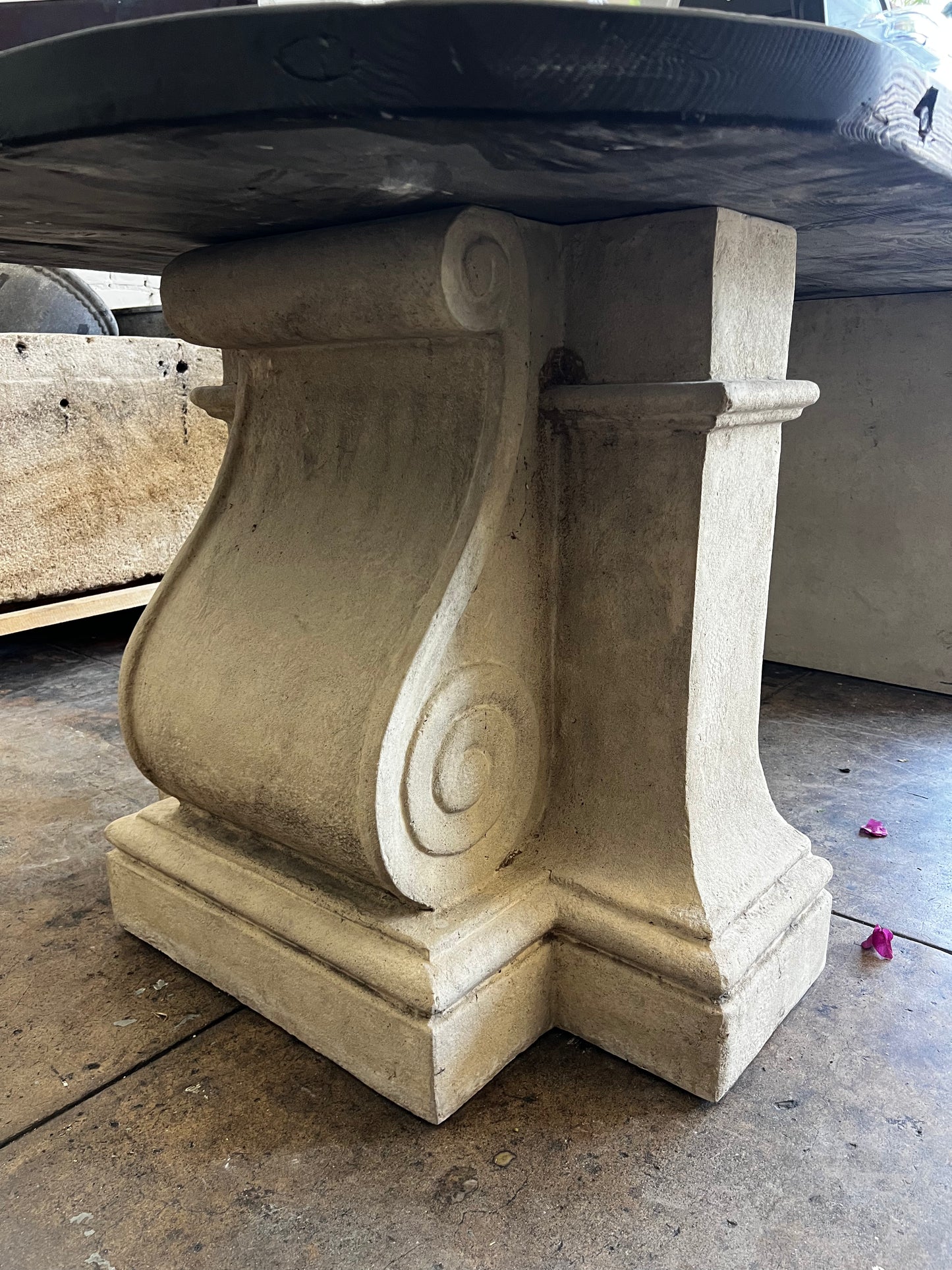 Table base, cast stone  set of 2