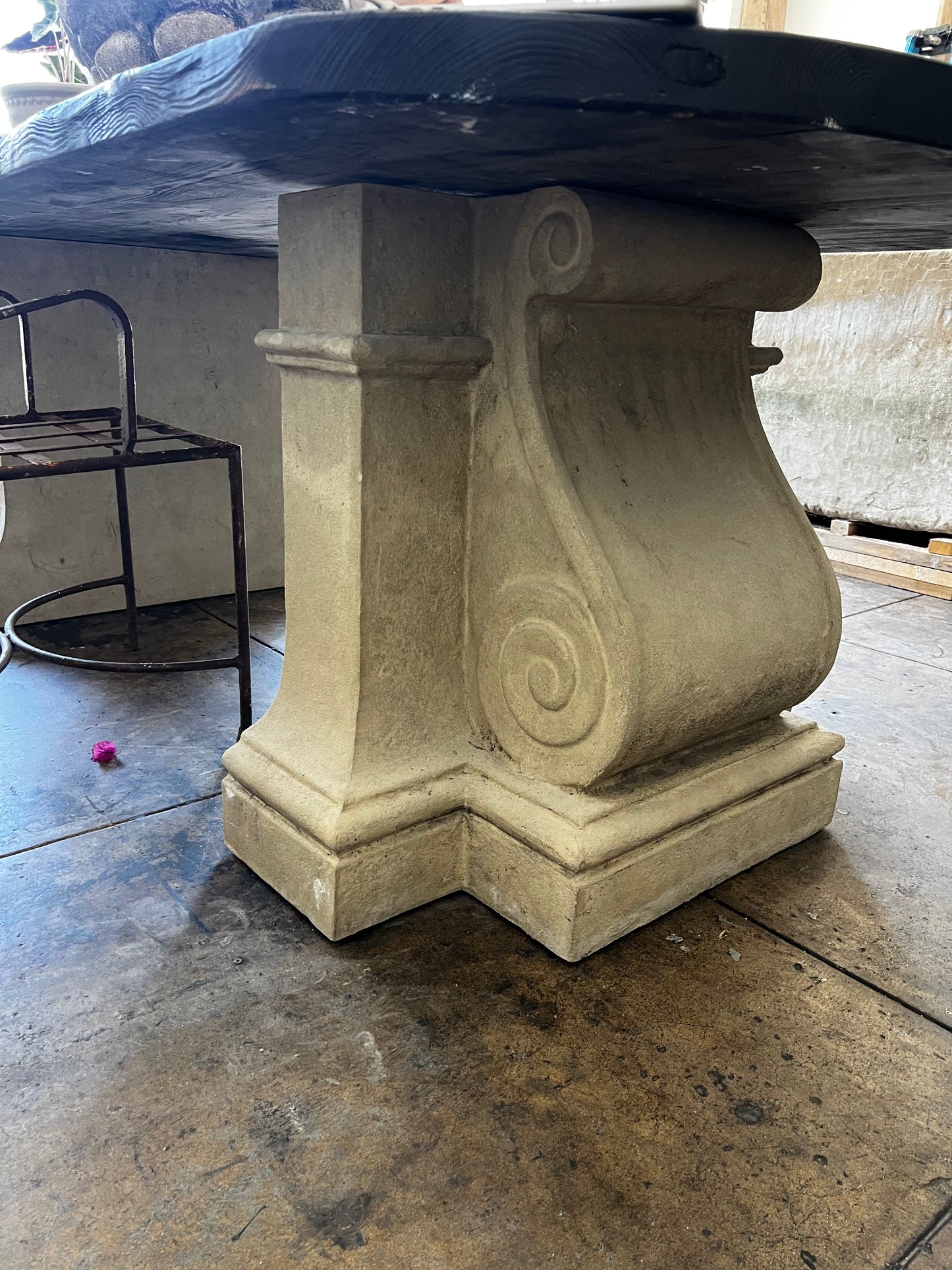 Table base, cast stone  set of 2