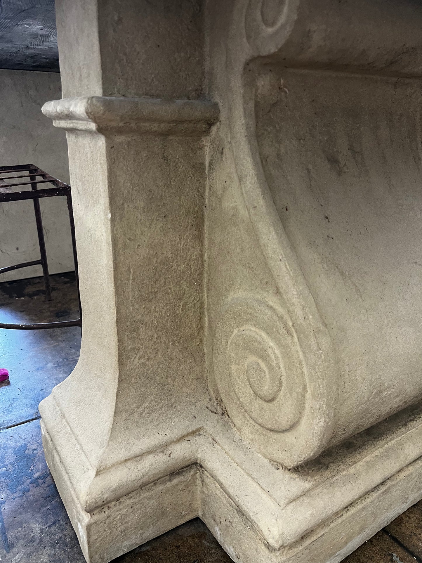 Table base, cast stone  set of 2