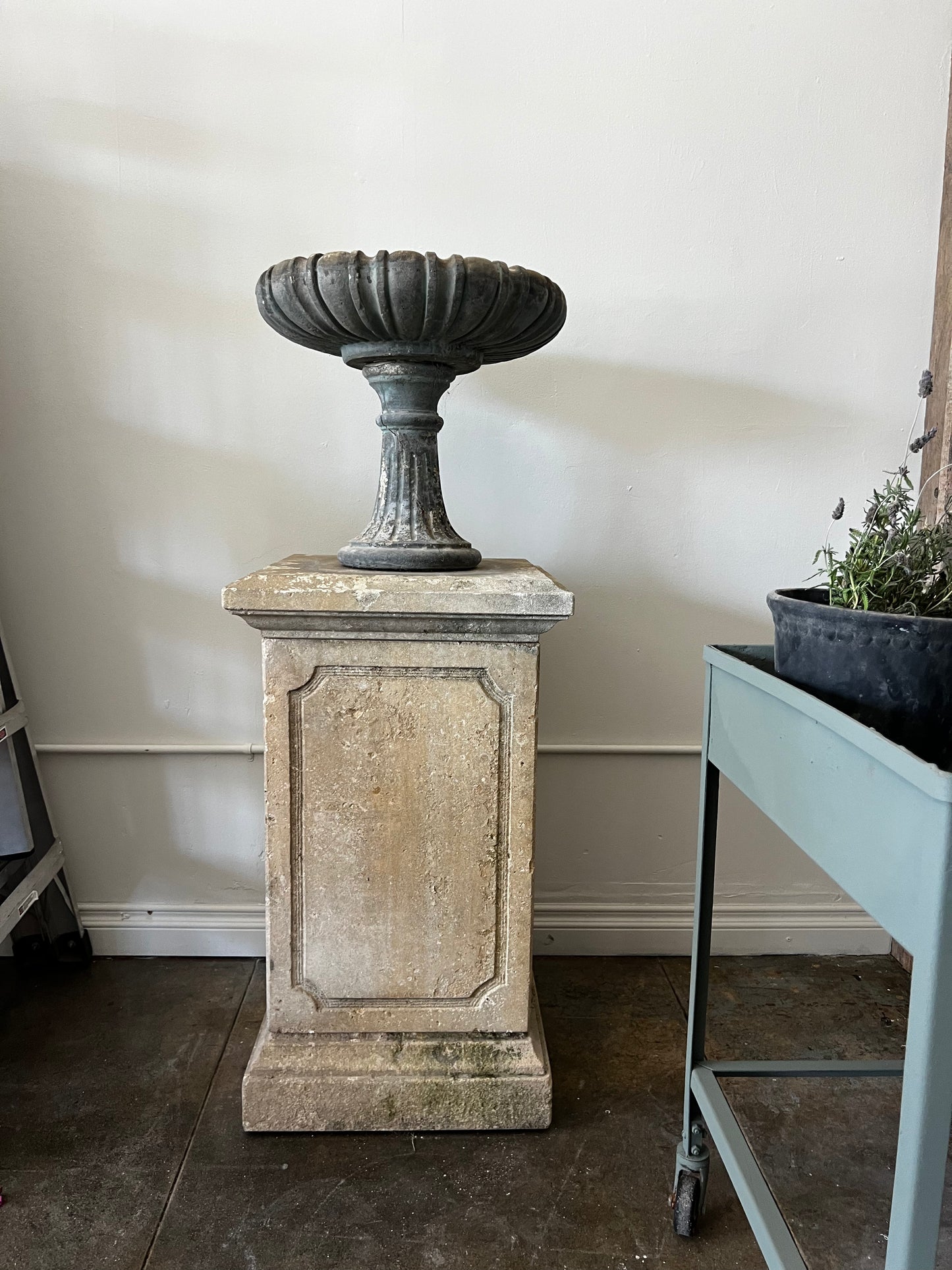 Limestone pedestal/plinth, Antique