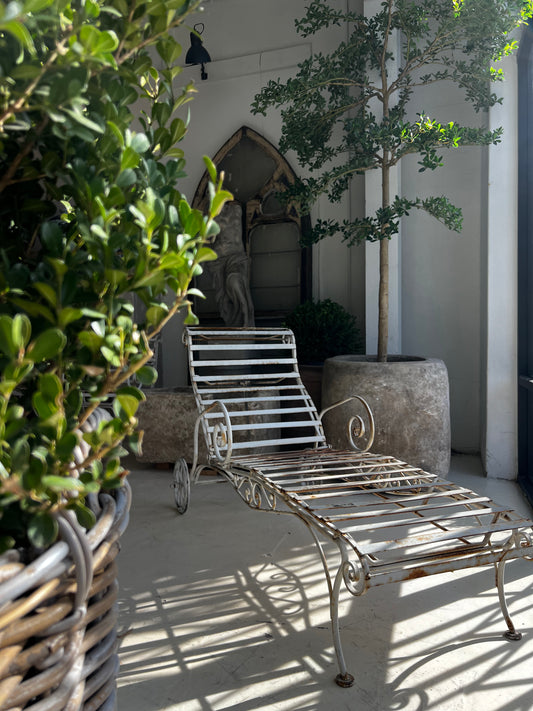 Sun-bed, antique french, iron