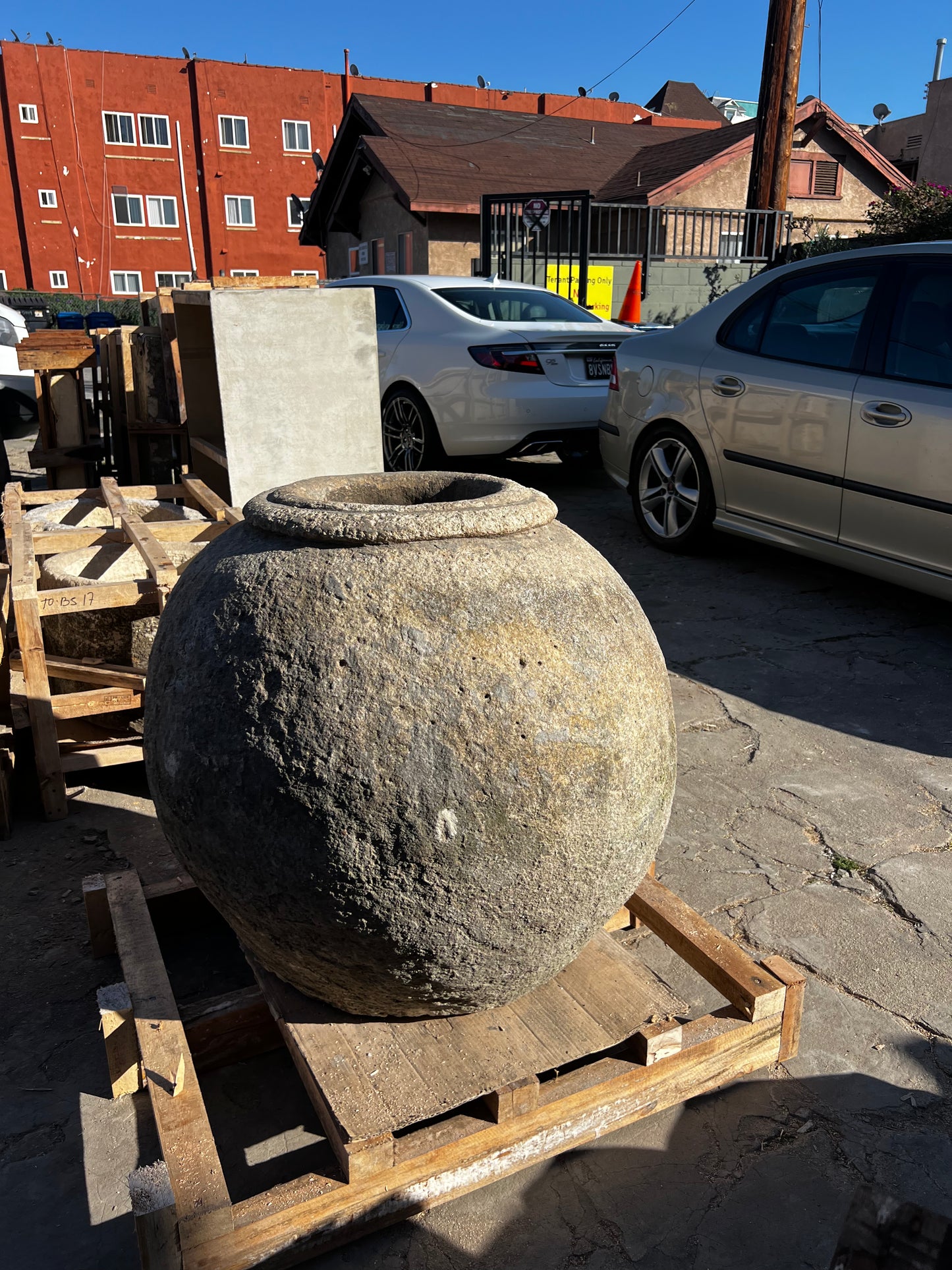 Limestone Pots, round shape, x-large