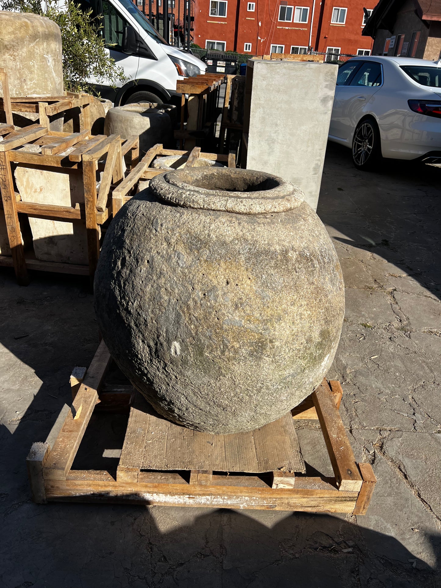 Limestone Pots, round shape, x-large