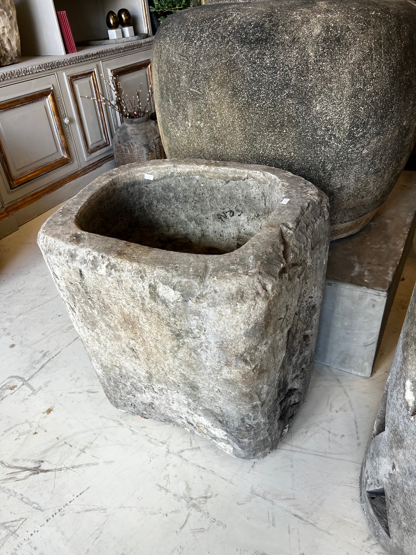 Limestone, rectangular and tall