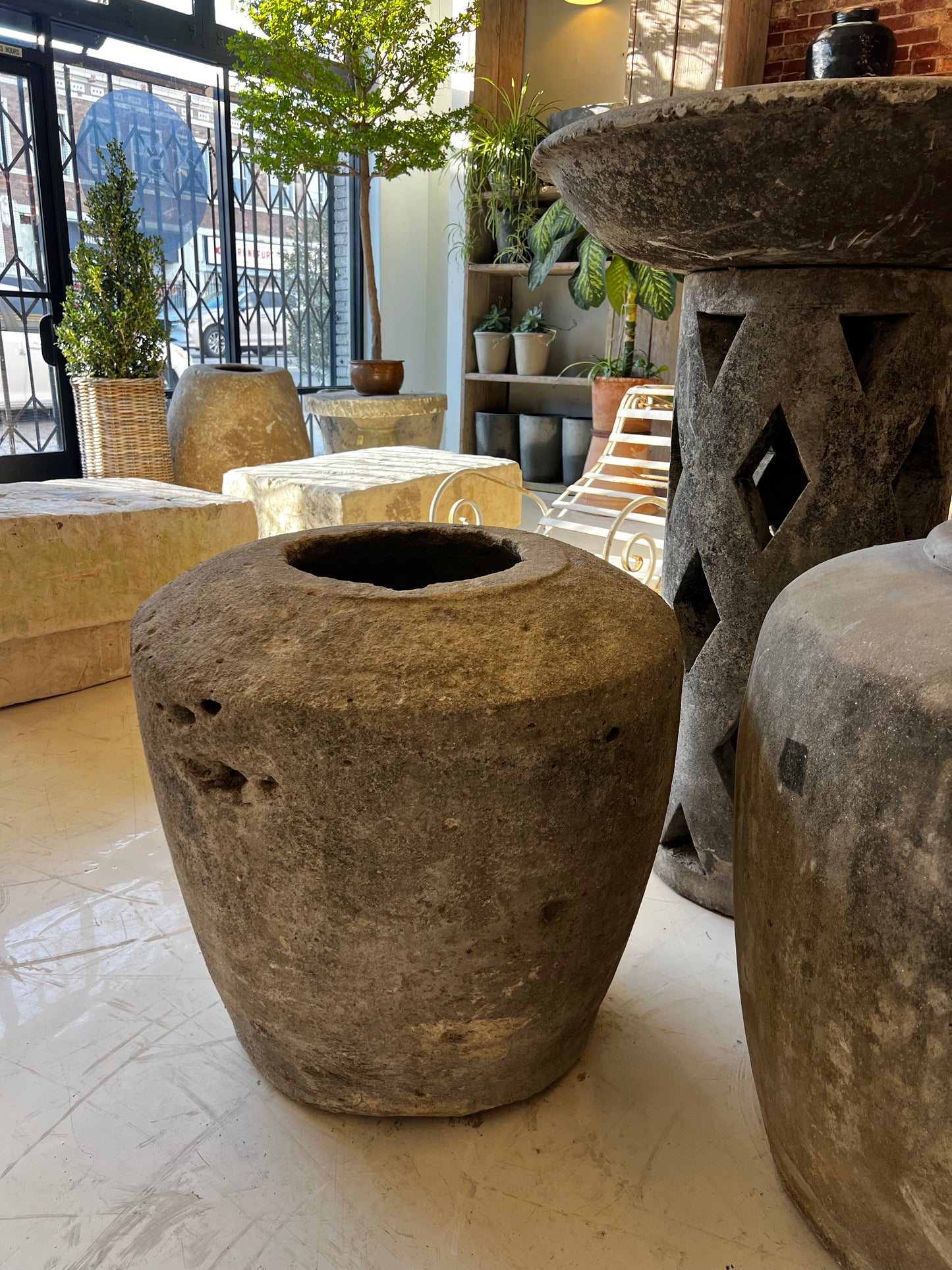 Limestone Pot, medium