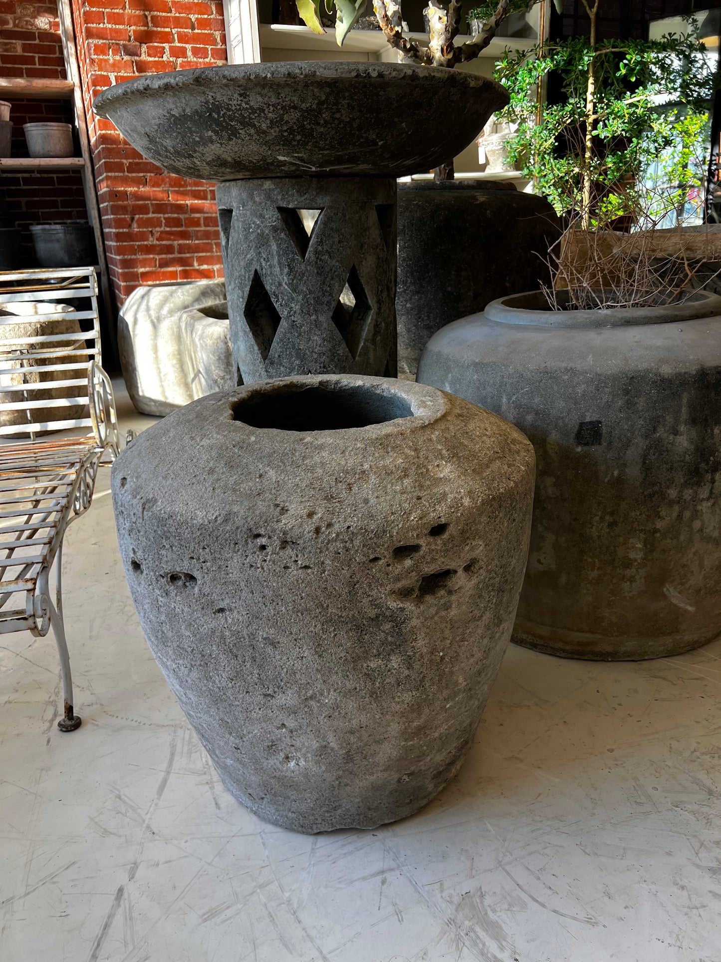 Limestone Pot, medium