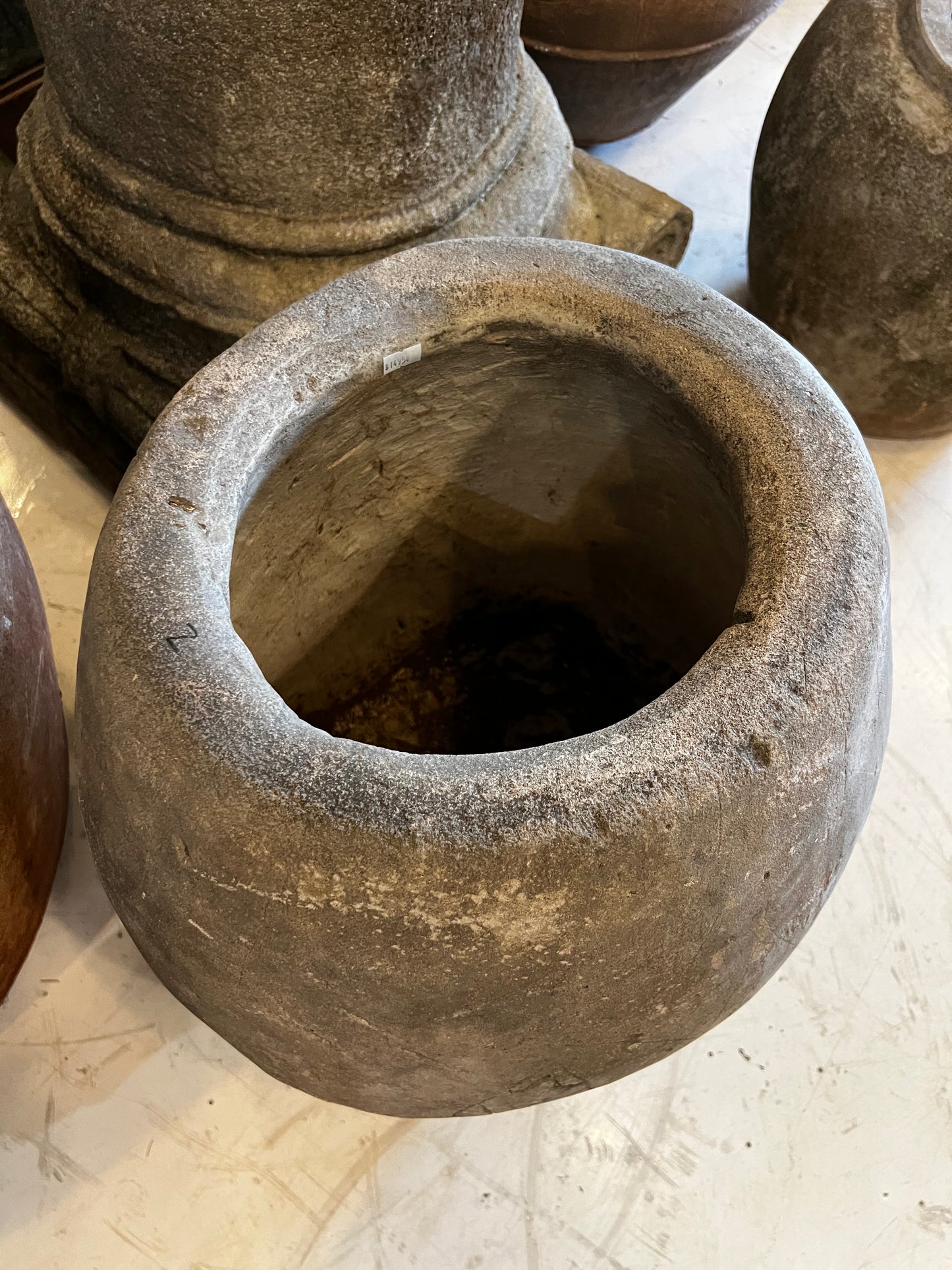 Limestone Pot, Vase shape, medium