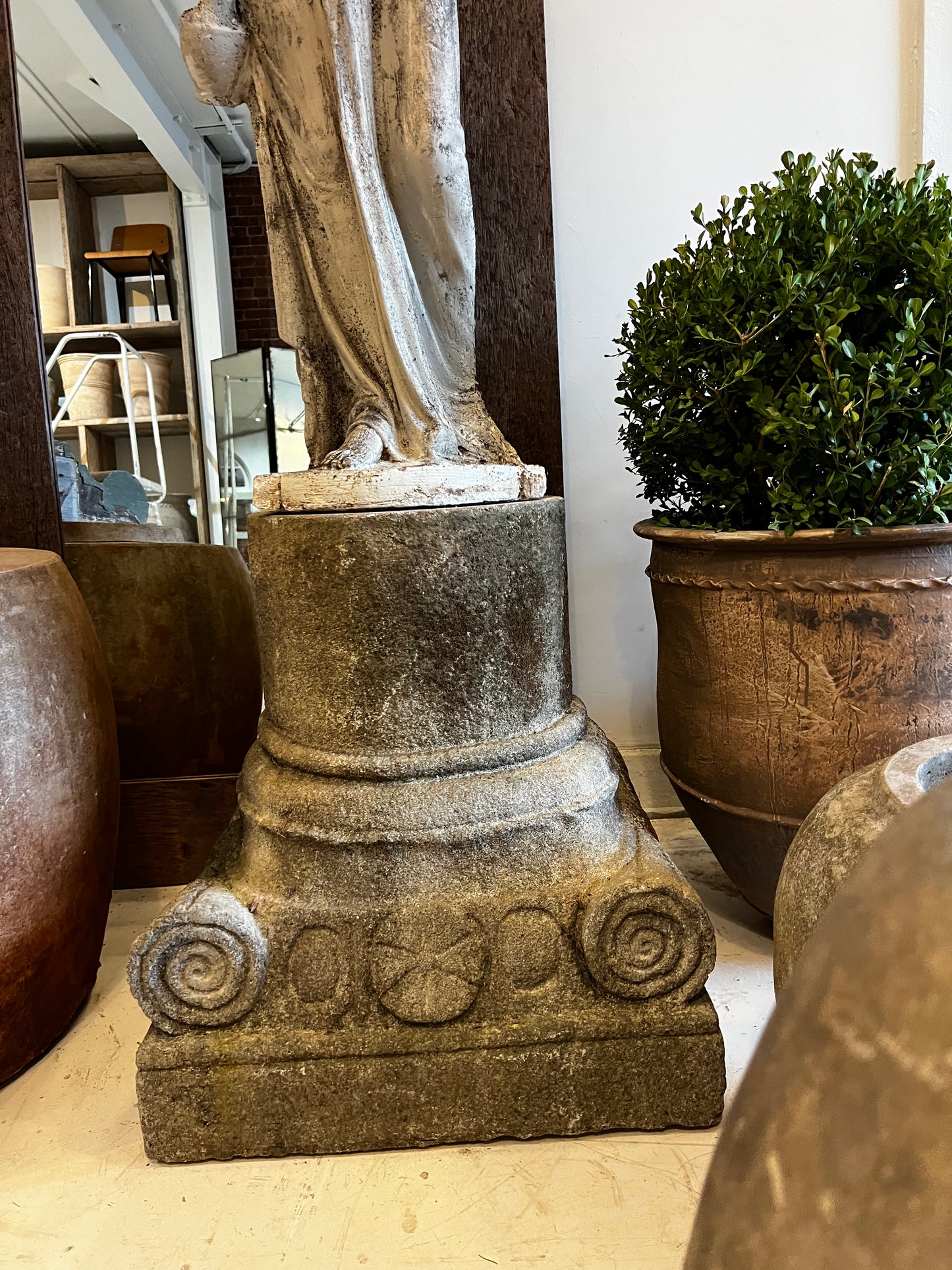 Pedestal, cast stone