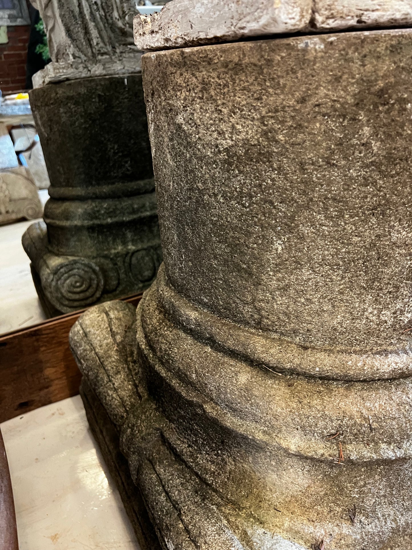 Pedestal, cast stone