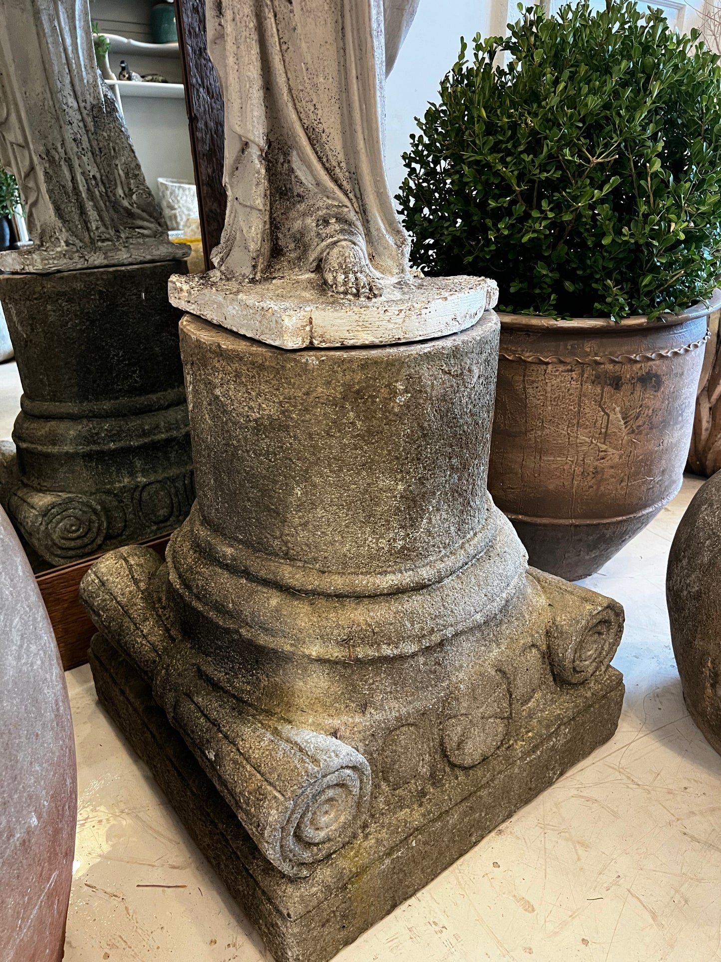 Pedestal, cast stone