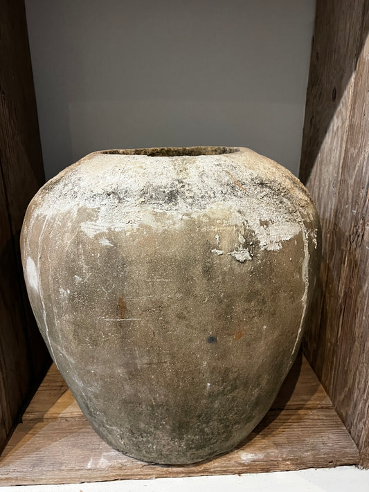 Cement Pot, brown, medium