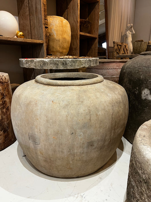 Mudari Pot, grey creme, medium