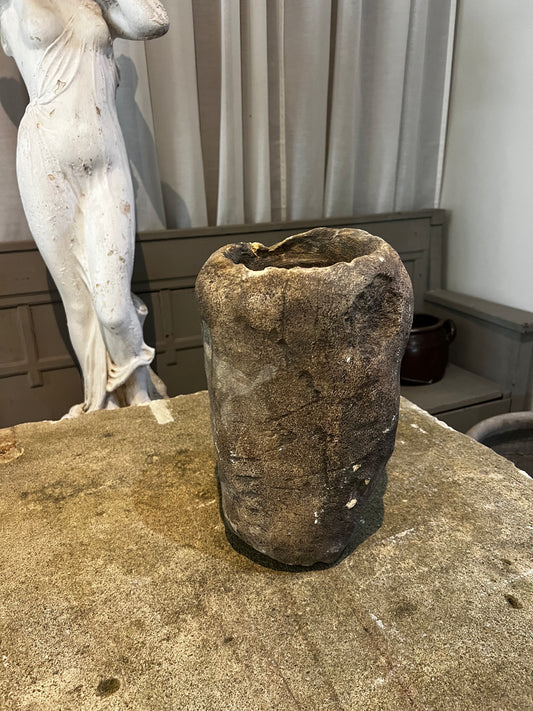 Limestone Pot, cylinder, small