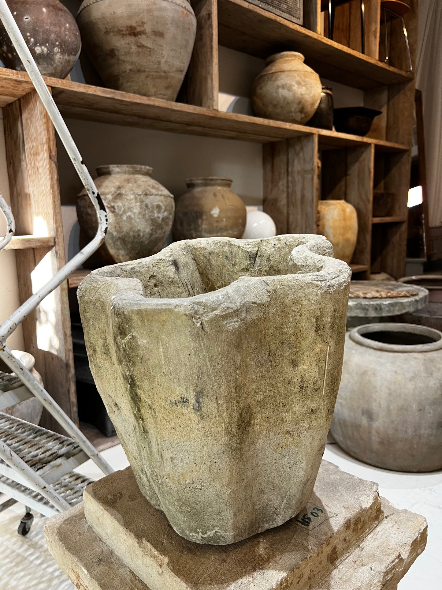 Limestone Pot, Vase shape