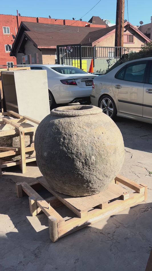 Limestone Pots, round shape, x-large