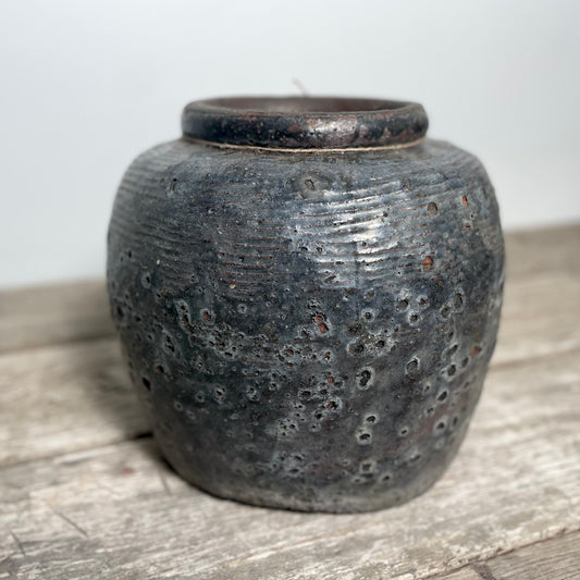 Dusty Blue Grey Guci Salt Pot, Medium