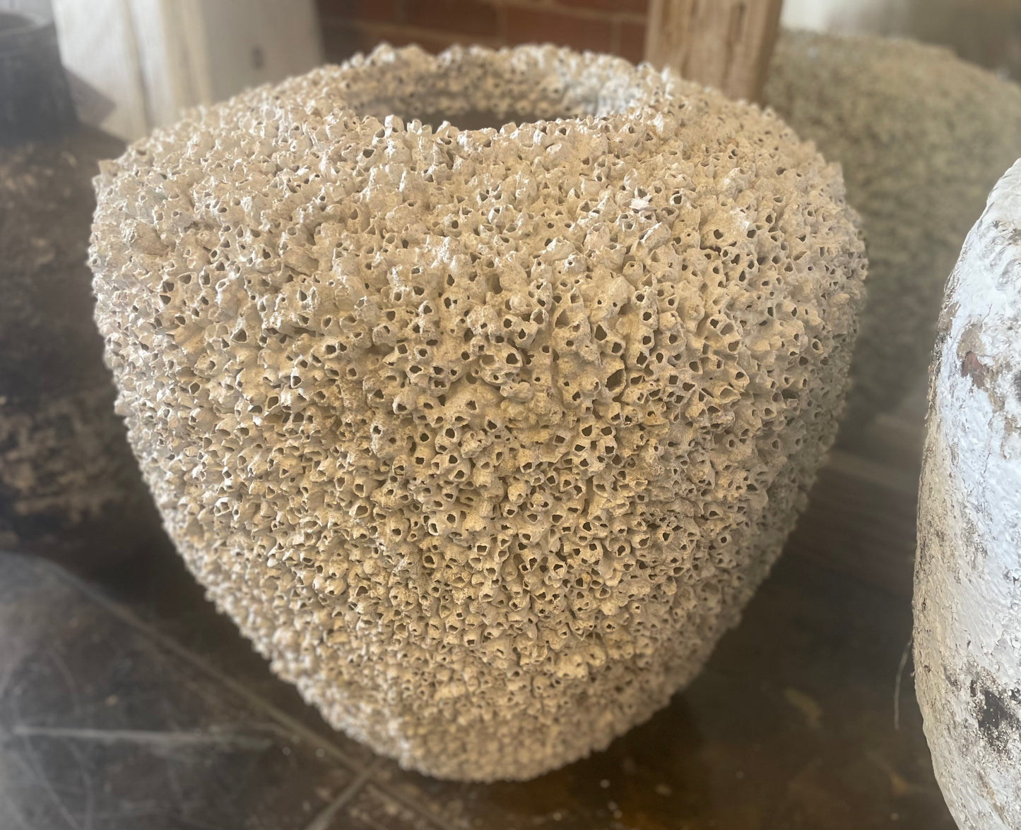 White Clay Coral Pot, Large